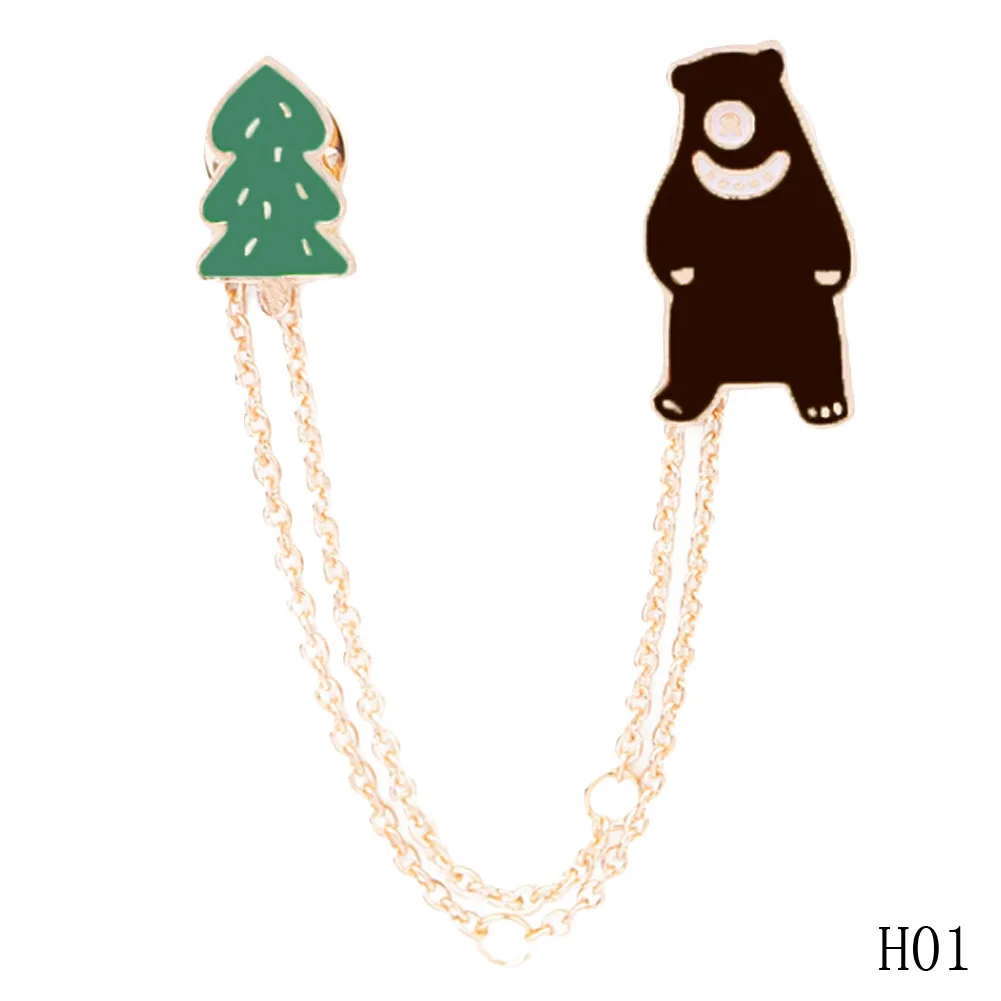 Мультяшный кролик медведь броши значки на булавке эмаль булавки милый сплав волк