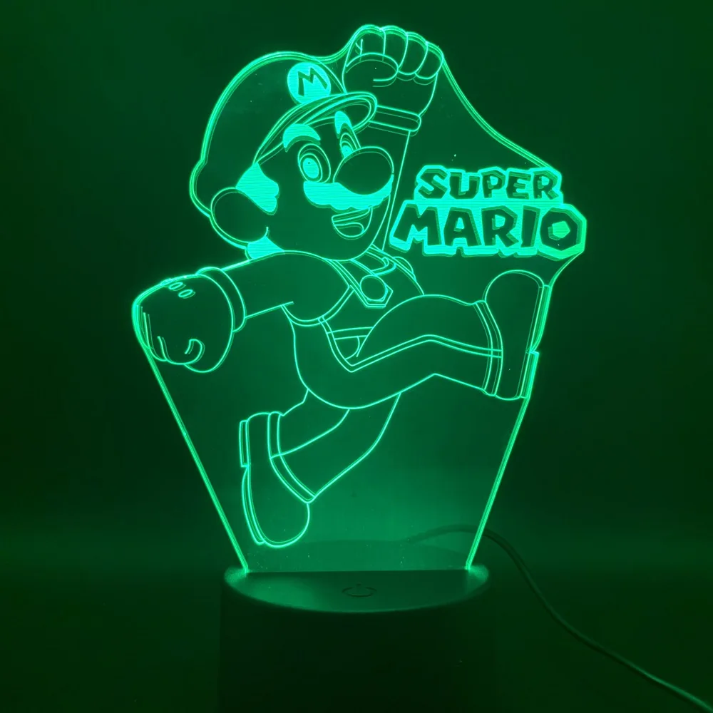 3d светодиодный ночник светильник Супер Марио фигурка украшение для дома Nintendo
