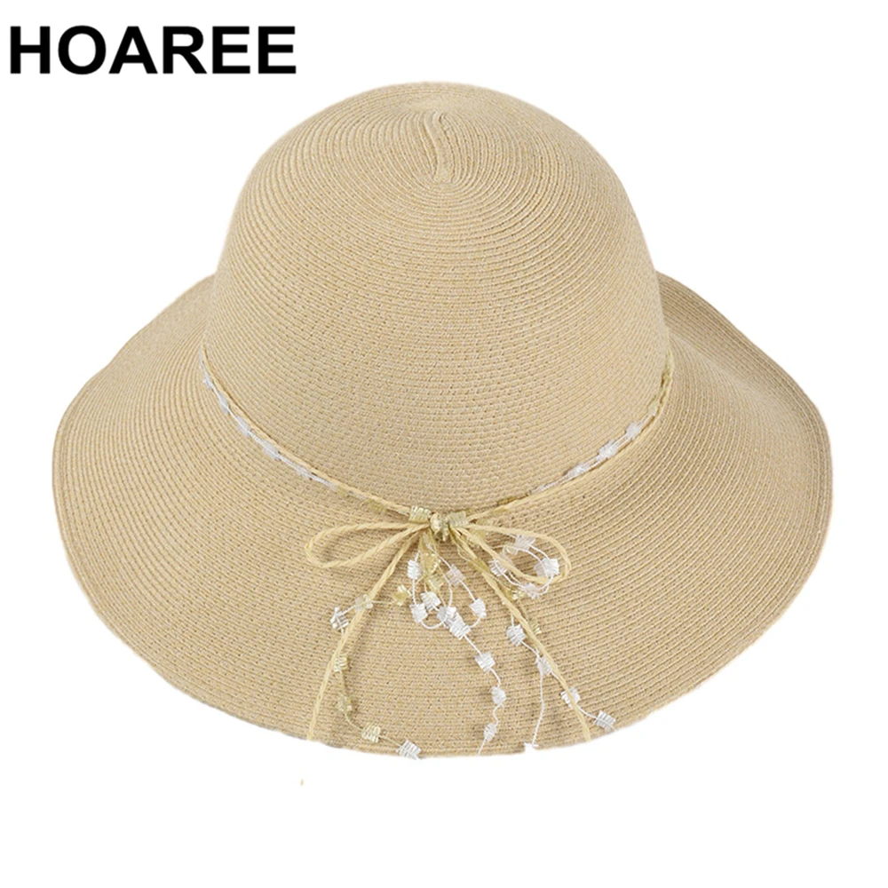 

HOAREE Summer Hat Womens Sun Hat Japanese Foldable Straw Hat Wide Brim Uv Protection Beach Women Sunhat