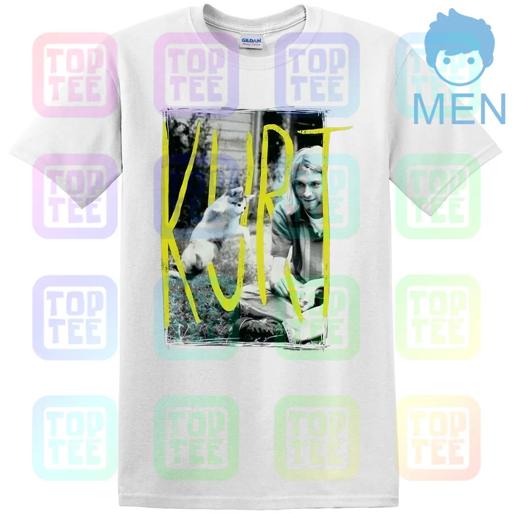 MEN-WHITE Kurt Cobain& Kitten Cat 90s Icon Nirvana черная футболка Новинка! Панк гранж(3D5 - Цвет: MEN-WHITE