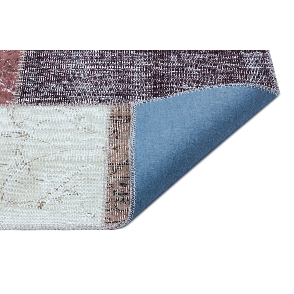 

80x150cm Brown Floral Patchwork Carpet Small Size Rug, Oushak Carpet Turkish Rug