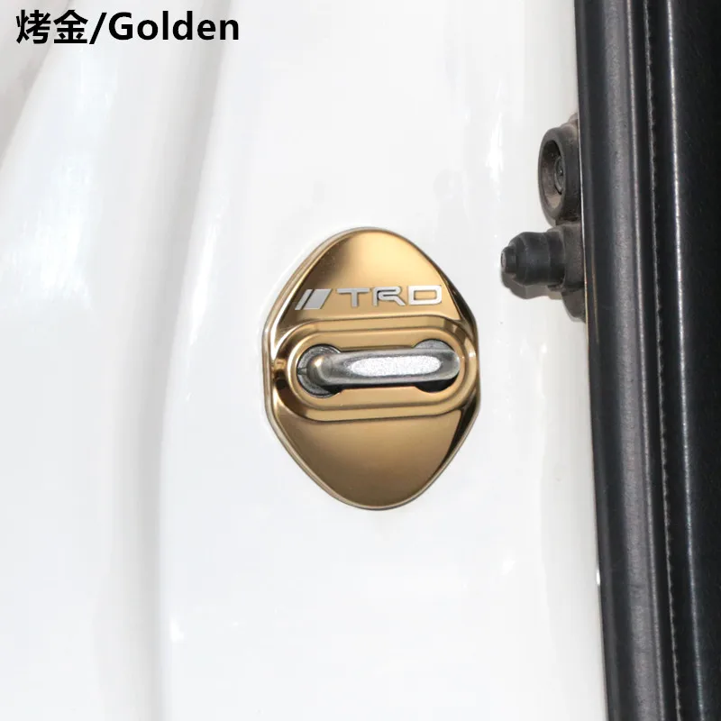 

VEHICAR 4PCS Car Door Lock Cover For Toyota TRD DIY Auto Lock Case Waterproof Protector Cars Accessories