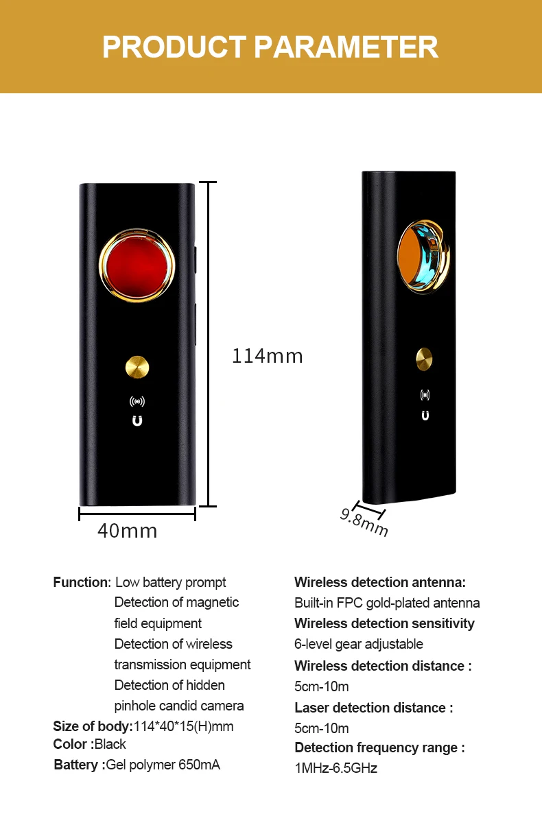 anti spy wireless rf signal detector bug gsm gps tracker hidden camera eavesdropping device military professional version r35 free global shipping