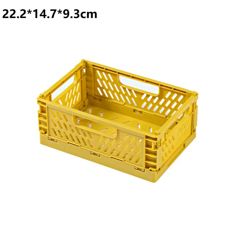 

Folding Storage Basket Multifunction Stackable Desktop Cosmetic Fruit Snack Book Toy Portable Baskets Box Home Plastic Container