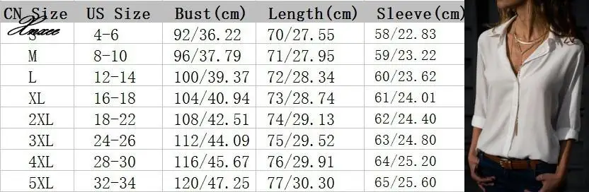 

Women Long Sleeve Deep V Button Chiffon Ladies Office Shirts Turndown Collar Loose Casual Plus Size Tops 5XL