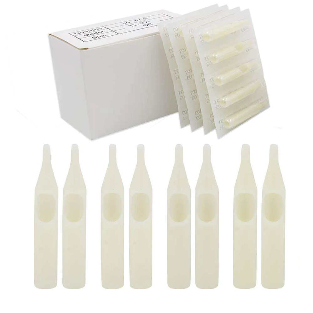

PEPAX 100pcs Disposable Tattoo Tips White 3RT Assorted Tattoo Tips for Tattoo Needles Round Diamond Tattoo Supplies Tattoo Kits