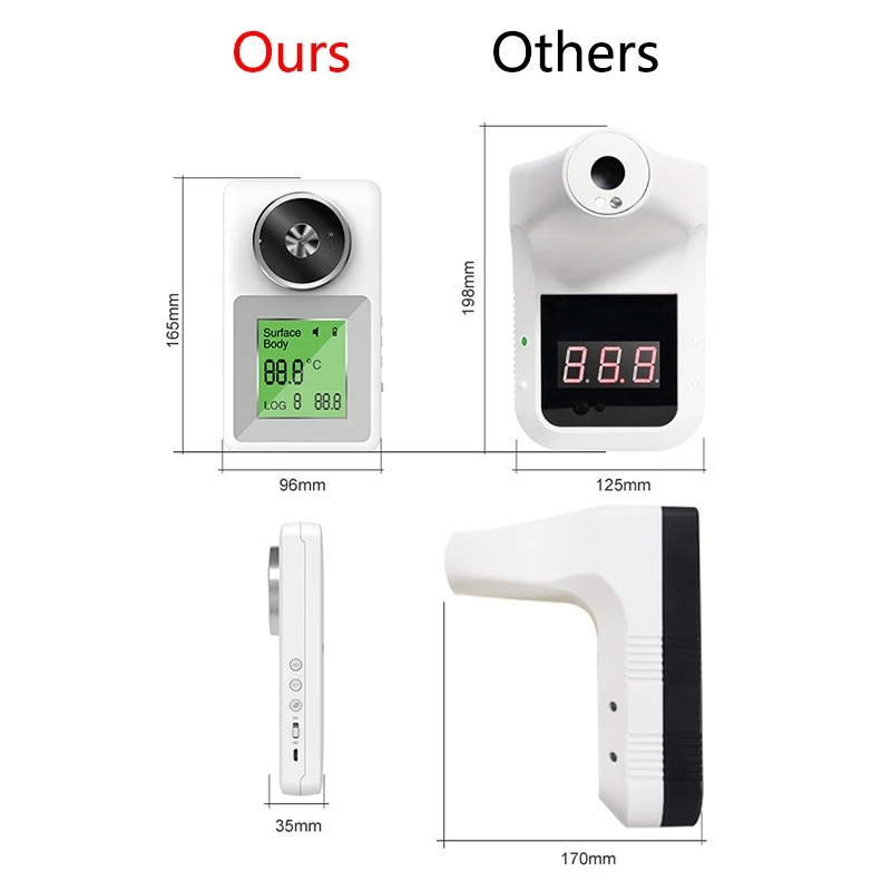 

Wall Mounted K3 Infrared Automatic Digital Thermometer for Adults Forehead Touchless for Offices, Factories, Shops