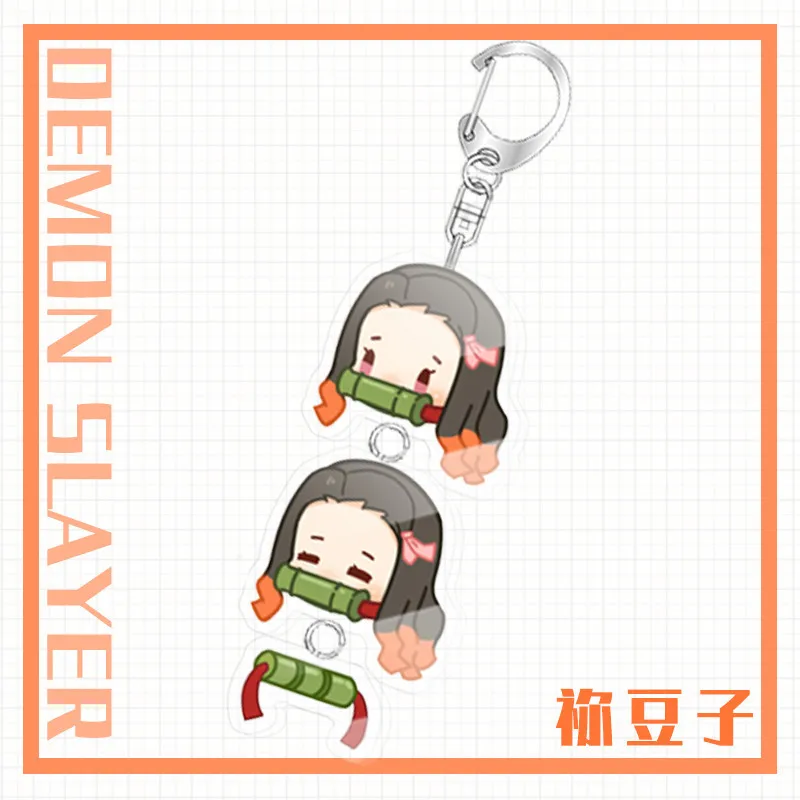 

Anime Demon Slayer Key Chains Brinco Blade Of Ghost Keyring Fashion Chil Toy Kamado Tanjirou Menwomen Gift Accessories Keychain