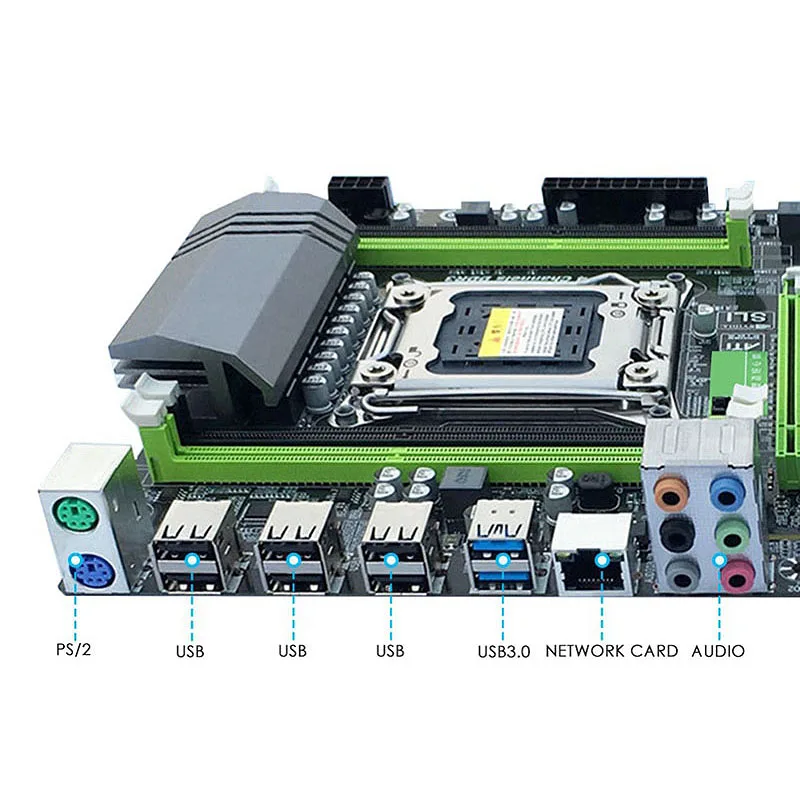 X79 материнская плата LGA2011 Combo с процессором E5 2620 4-Ch 16 Гб (4X4 Гб) DDR3 ram 1333 МГц NVME M.2 SSD