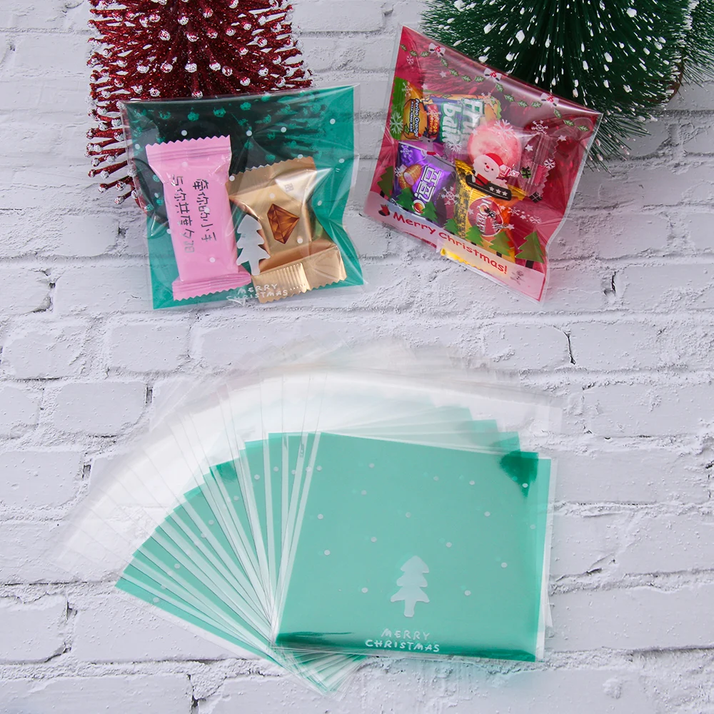 50 шт. пакеты для конфет и печенья Пластиковые самоклеящиеся закусок вечерние