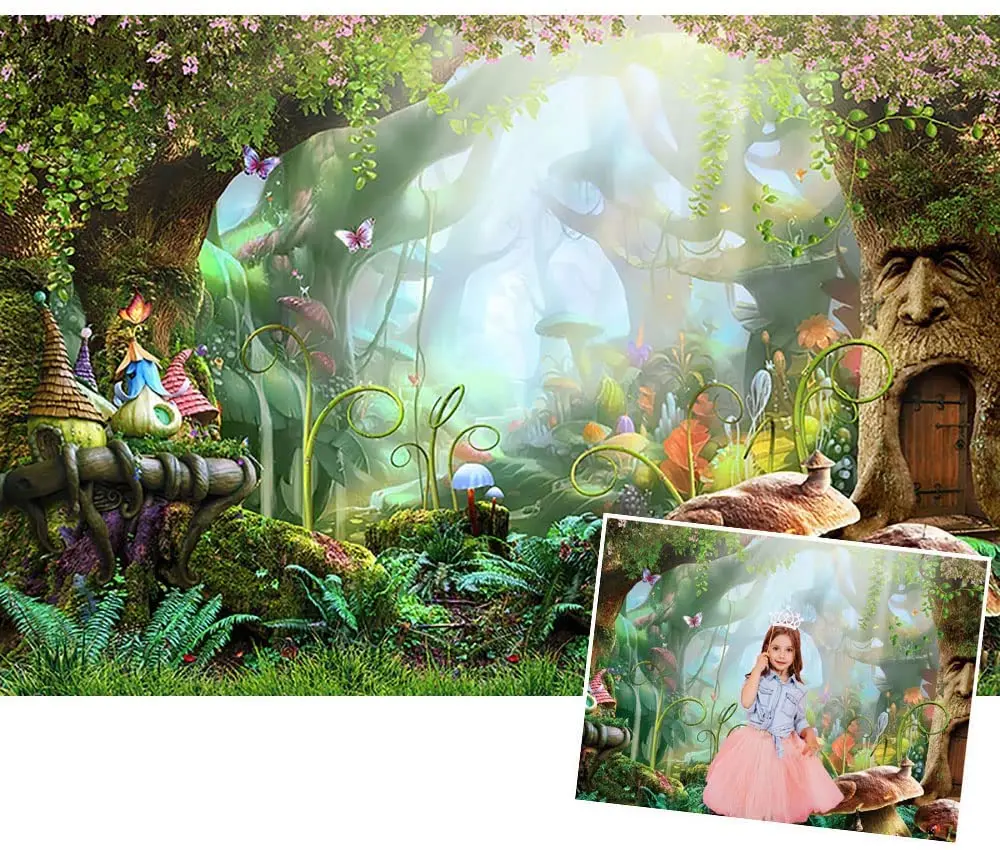 

Фон для фотосъемки Mehofond Весенняя Сказка лес гриб фантазия Страна Чудес Дети День Рождения Вечеринка фон фотостудия