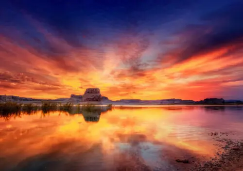 Красивый пейзаж с закатом художественный шелковый постер принтом домашний