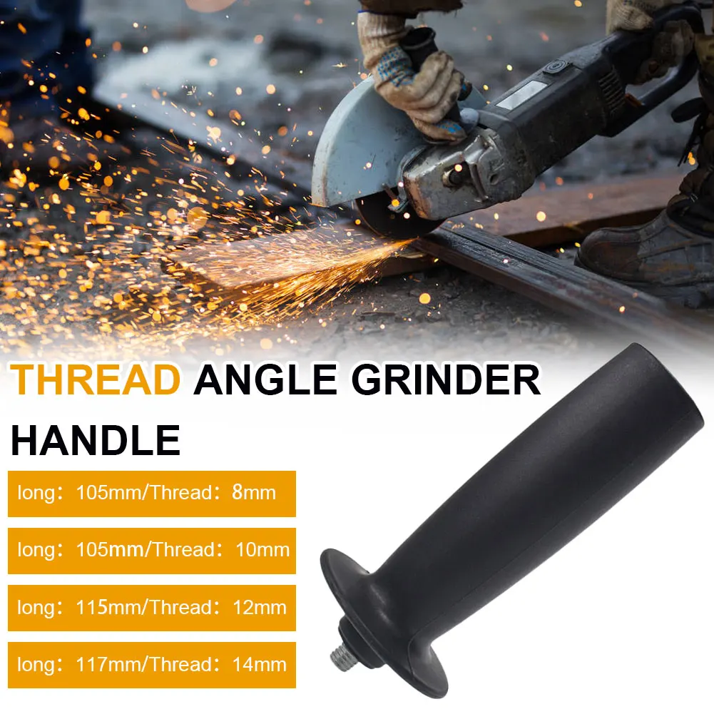 

New Angle Grinder Handle M8/M10/M12/M14 8mm/10mm/12mm/14mm Plastic Thread Auxiliary Side Handle for Angle Grinder Black Tools