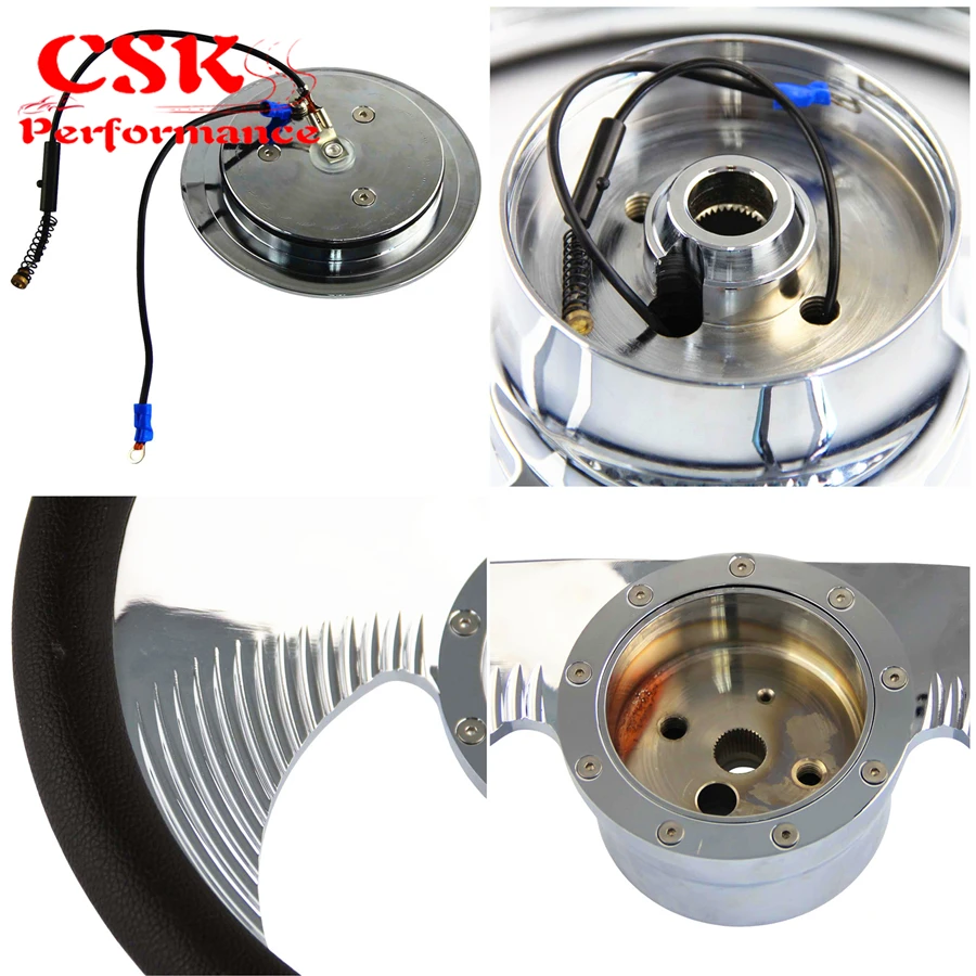 9 болтовое алюминиевое полуобмоточное рулевое колесо 14 дюймов + кнопка гудок и