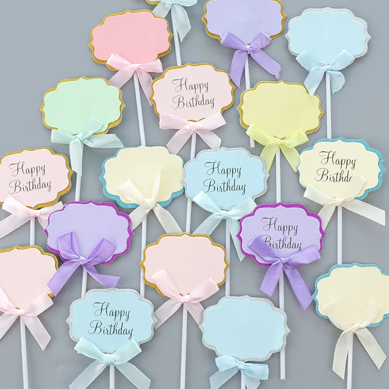 

5Pcs Writing Insert Card Cake Topper Decoration for Kids Birthday Party Baby Shower Decor