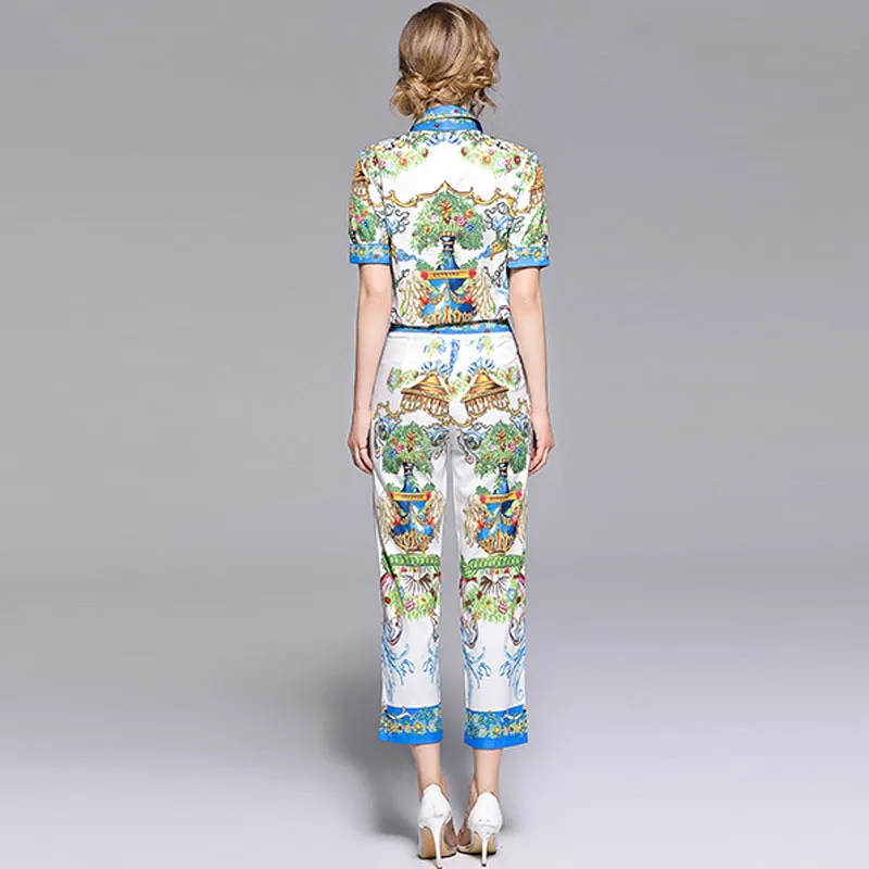 Высокое качество 2019 летний модный дизайнерский подиумный костюм комплект из 2