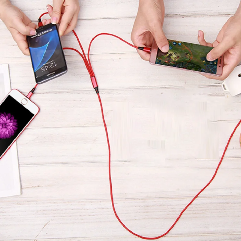 3 в 1 USB кабель для мобильного телефона Micro usb type C кабель зарядного устройства для Android iPhone зарядный кабель Micro USB шнур зарядного устройства