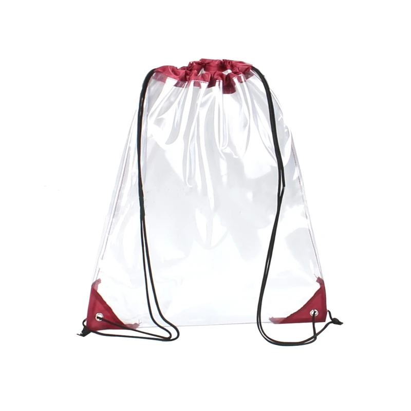 

New Transparent Drawstring Backpack School Tote Gym Bag Sport Pack