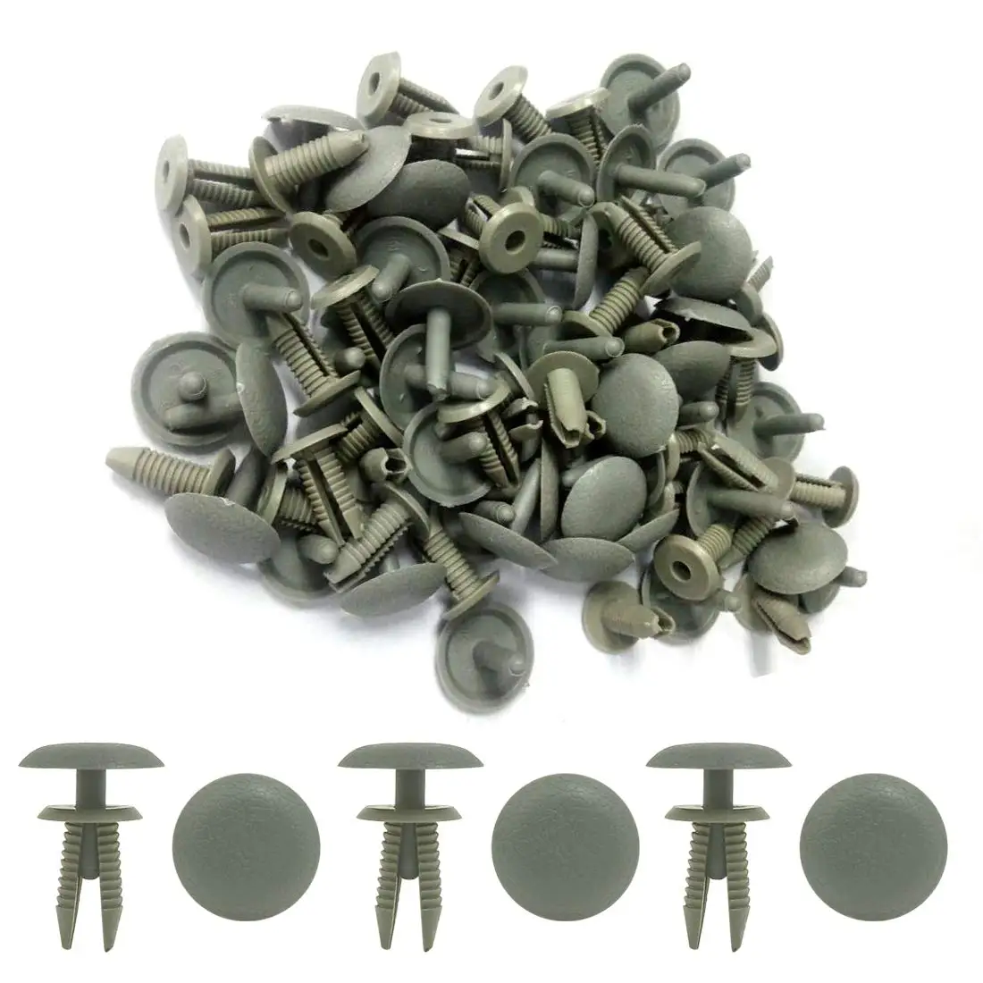 50pcs Gray Car Bumper Door Trim Fender 8mm Hole Plastic Push in Rivet Fastener | Автомобили и мотоциклы
