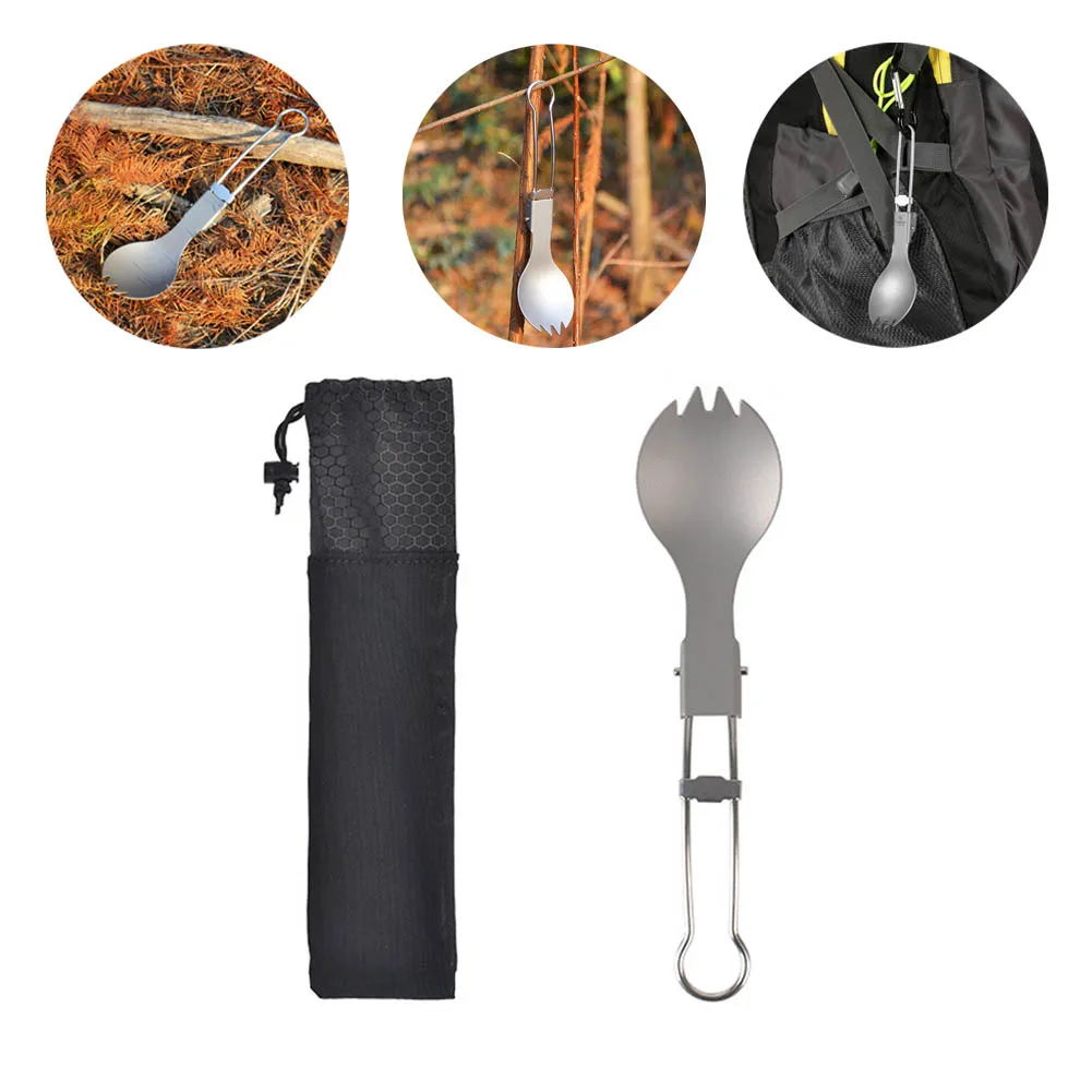 Сверхлегкая столовая посуда из чистого титана двойного назначения Складная