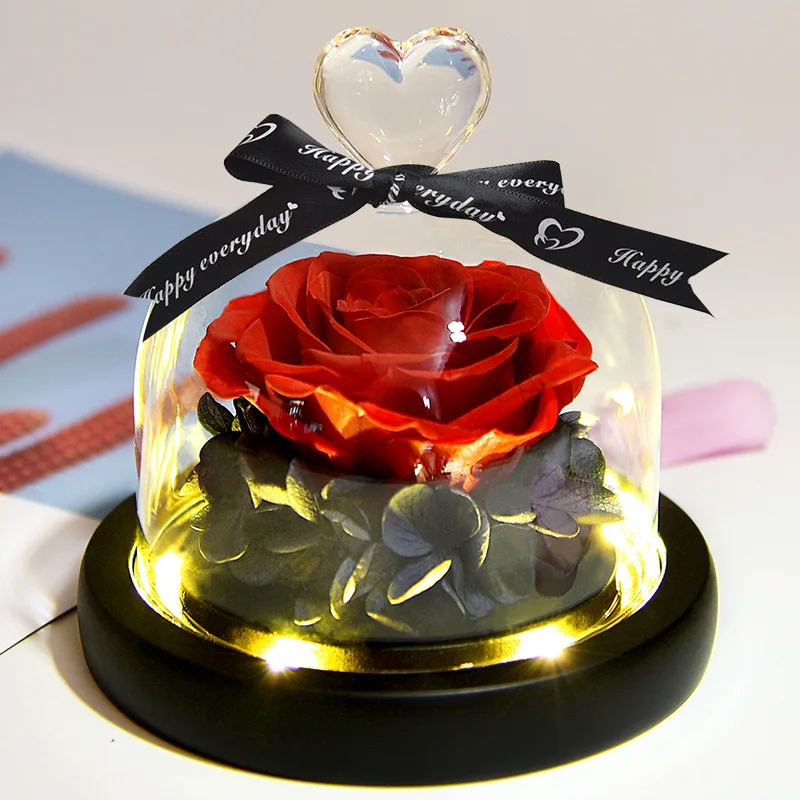 

Forever Flowers Real Eternal Roses Preserved Flowers Gift With LED Mood Lights For Valentine's Day Birthday Anniversary Mother