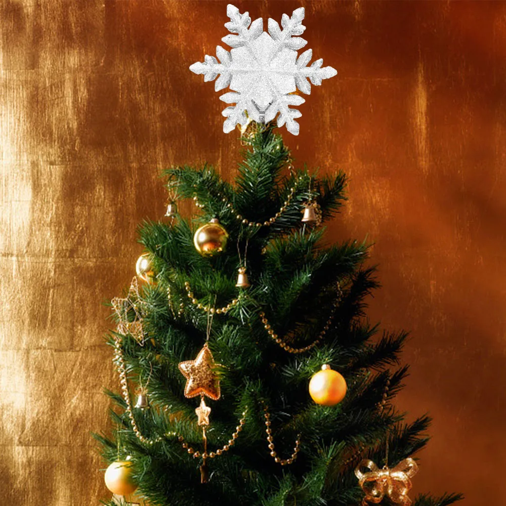 Рождественская елка Топпер звезда освещенная 3D Блестящий серебристый