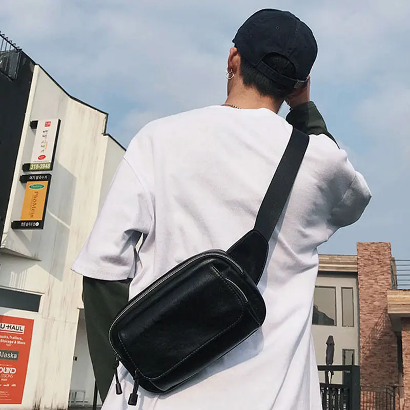 

YoReAi PU Soft Skin Leather Waterproof Man Waist Bag Fashion Chest Pack Outdoor Sports Crossbody Bags Casual Travel Unisex Bum