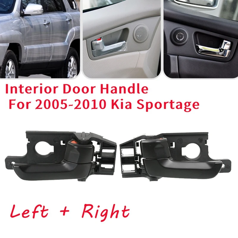 

Left + Right Side Interior Inner Door Handle for 2005-2010 Kia Sportage Driver + Passenger Side Black