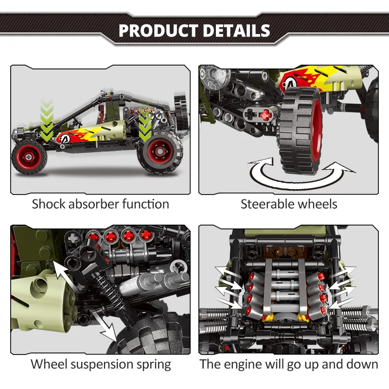 

High Tech MOC City Off-road Vehicle Model Building Blocks Racing Car Super Pickup Truck Figures Bricks Toys for Children