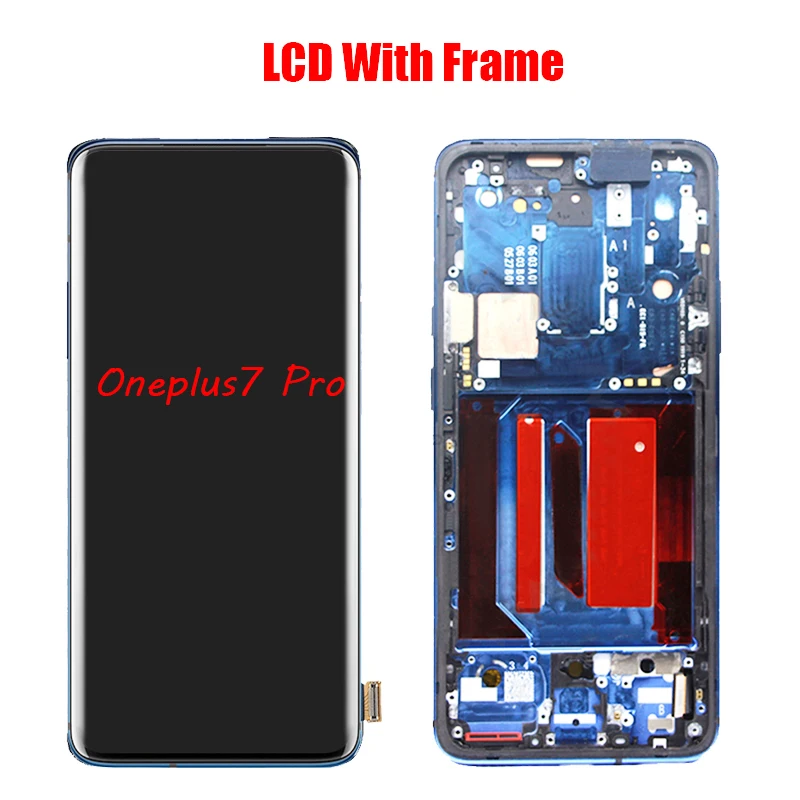 Для OnePlus 7 Pro 8 7T AMOLED Оригинальный ЖК-экран в сборе и передний Чехол Инструменты для