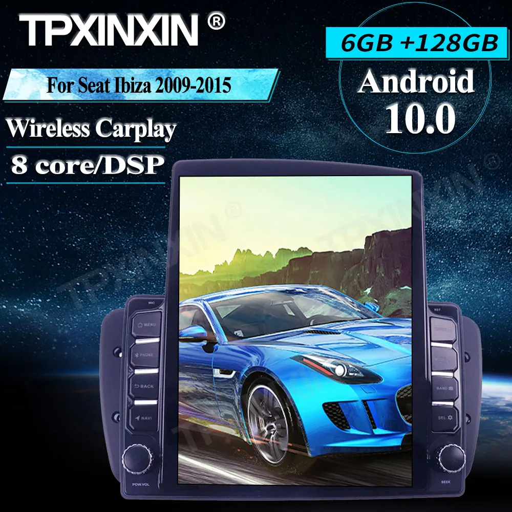 구매 무선 카플레이 스테레오 수신기 자동차 GPS 네비게이션 라디오 플레이어 라디오, 좌석 이비자 2009-2015 안드로이드 128G 테슬라 스타일 화면