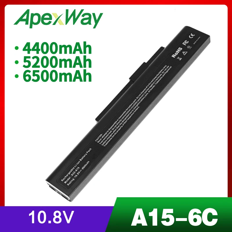 11,1 В 6cell 4400mah лаптоп с Батарея A32-A15 для msi CR640 Gigabyte 142750 153734 157296 40036064 Q2532N DNS A6400 CX640(MS-16Y1