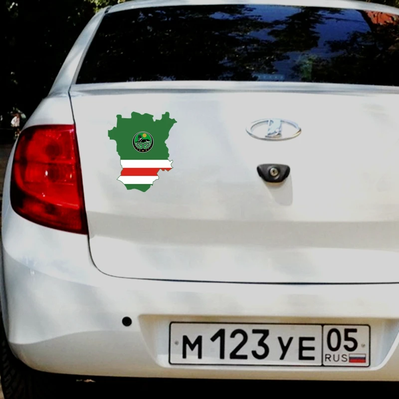 Tri mishki WCS780 14*14 см Чеченская Республика Ичкерия герб автомобильные наклейки цветные Переводные изображения аксессуары для мотоциклов наклейка s