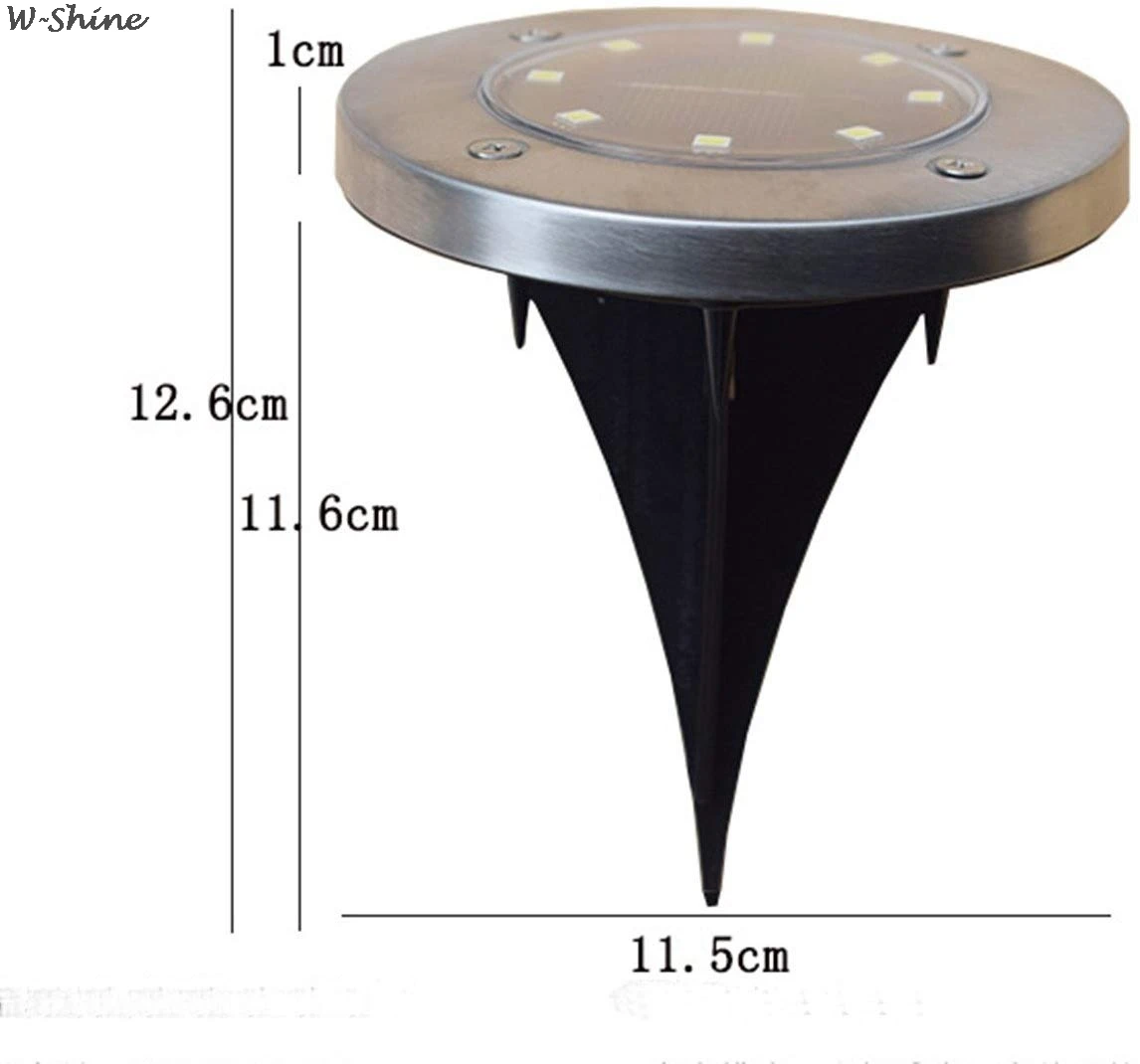 Водонепроницаемый напольный светильник на солнечной батарее 8 светодиодов из