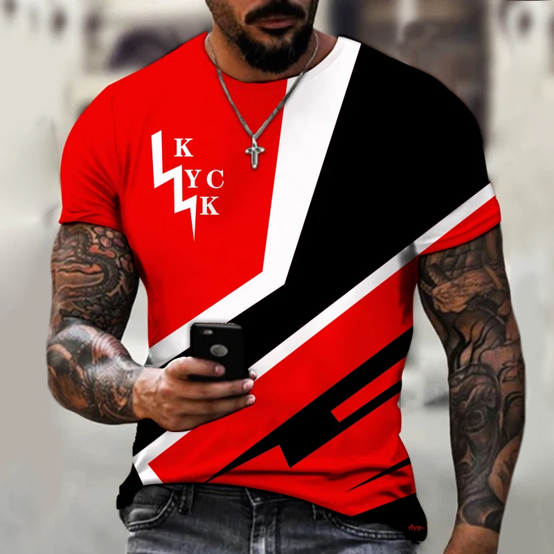 

Мужская рубашка KYCK с 3D-принтом, свободный дизайн, красивые линии, уличный тренд, футболка с круглым вырезом, большие размеры 9XL