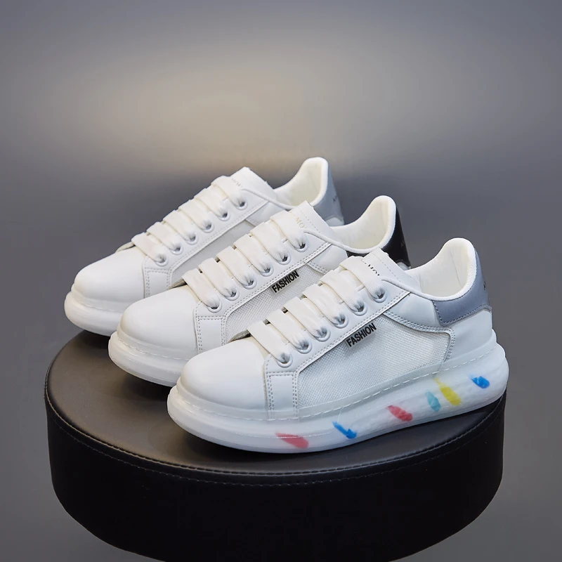 

Travel Sneakers Women 2021 New Round Toe White Running Platform Sneaker Female Summer Fashion Lace Up Sport Board Shoes Woman