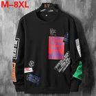 Свитшот мужской в стиле пэчворк, Модный пуловер, свитшот, уличная одежда в стиле хип-хоп, большие размеры 5XL 6XL 7XL 8XL