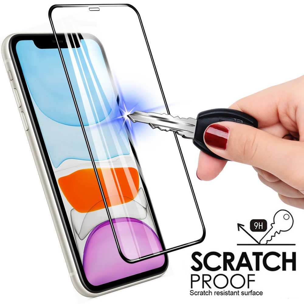 Закаленное стекло 5D для iPhone 11 Pro Xs Max Xr X 8 7 6 6S Plus пленка с полным покрытием и