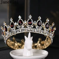 janevini vintage women tiaras and crowns baroque rhinestone round crystal wedding hair jewelry accessories bridal diadem prom