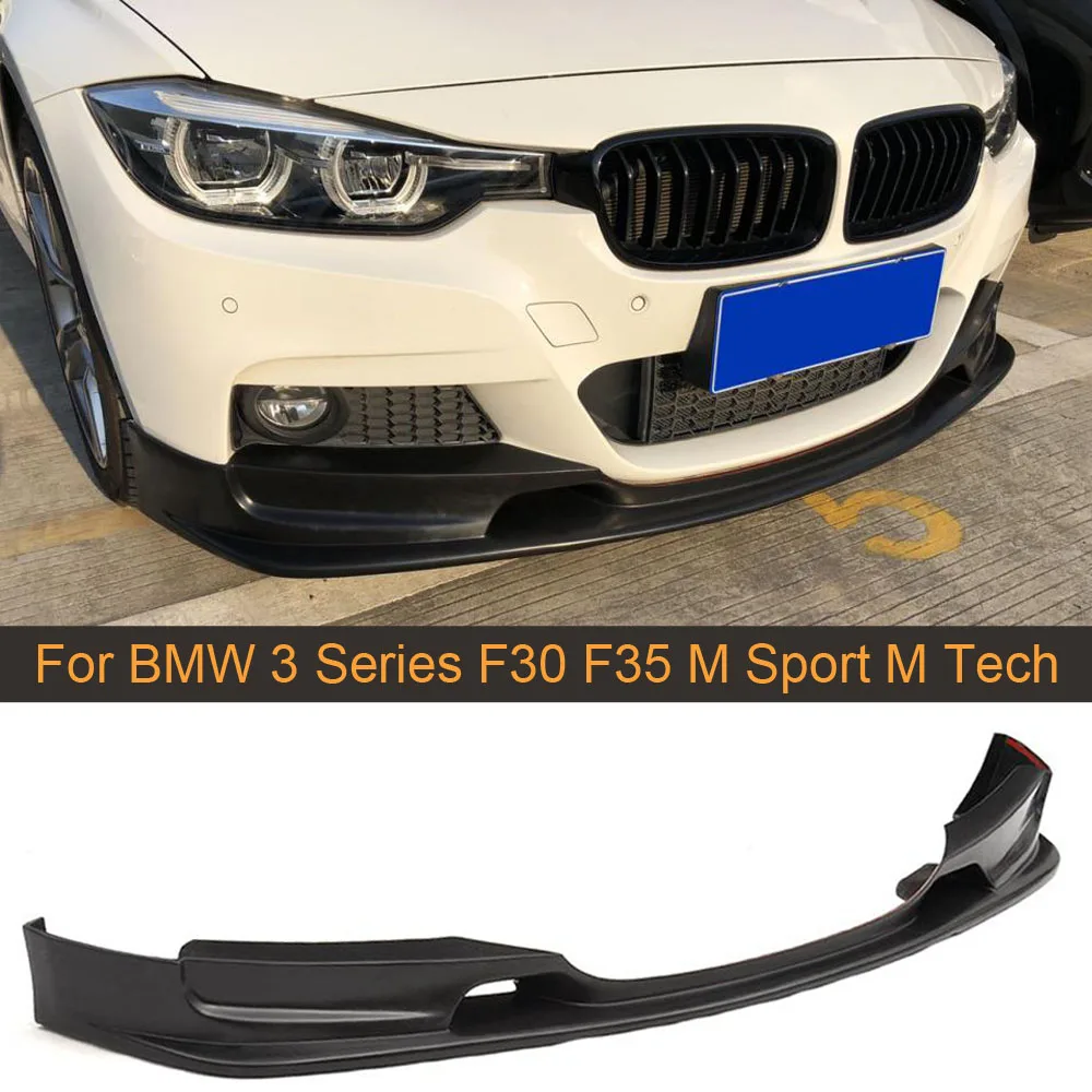 Черные передние разветвители для губ из пу BMW 3 серии F30 F35 M Sport Tech 2014-2018 передний