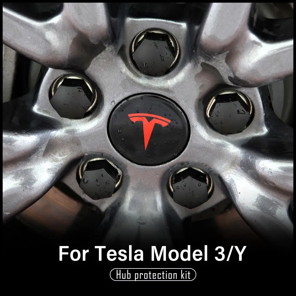 

Model3 Car Wheel Hub Cap Kit For Tesla Model 3 Accessories Wheel Cover Trim Wheel Hub Cover Emblem Badge Model Three Model Y