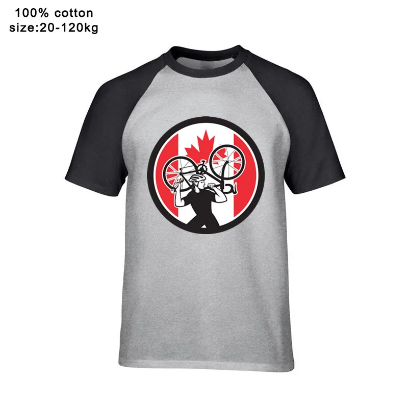 Ретро канадский велосипед механик значок канадского флага Мужская футболка MTB