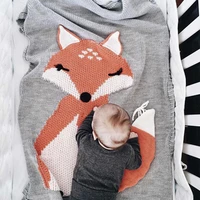 baby blanket warm knitting blanket for baby bedding baby photography prop swaddling blanket baby blanket 3d shape of fox ears