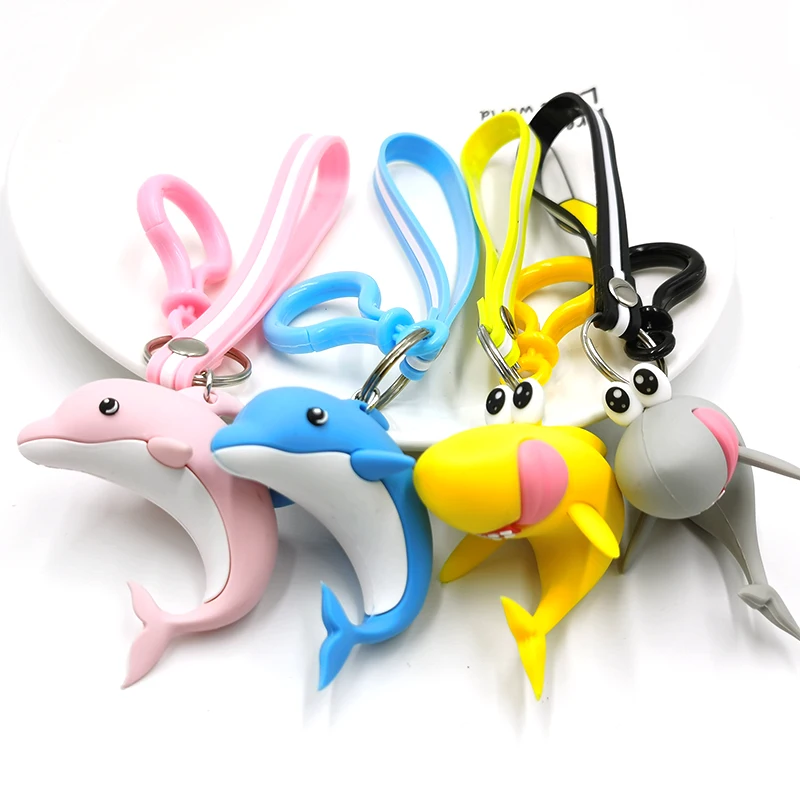 1 шт. милый брелок Кит в виде акулы из каучука кольцо для ключей сумка