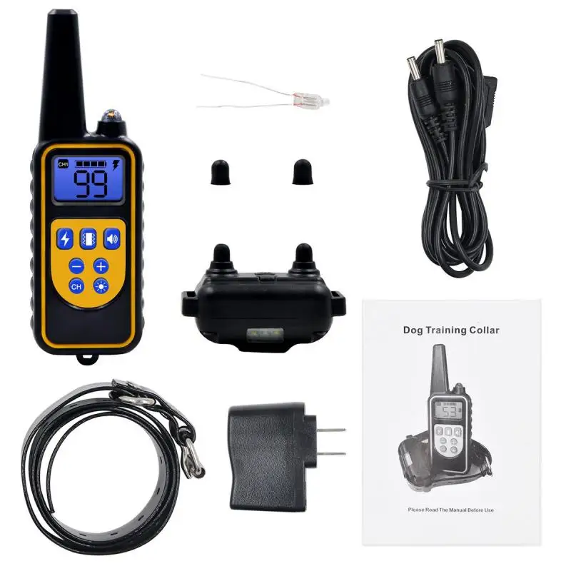 

2021 Dog Training Electric Collar With LCD Display Pet Remote Control Rechargeable Waterproof Collars For Shock Vibration Sound
