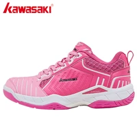 kawasaki women indoor court sports shoes for badminton breathable anti slippery rubber tennis shoes sneakers pink color k 162p