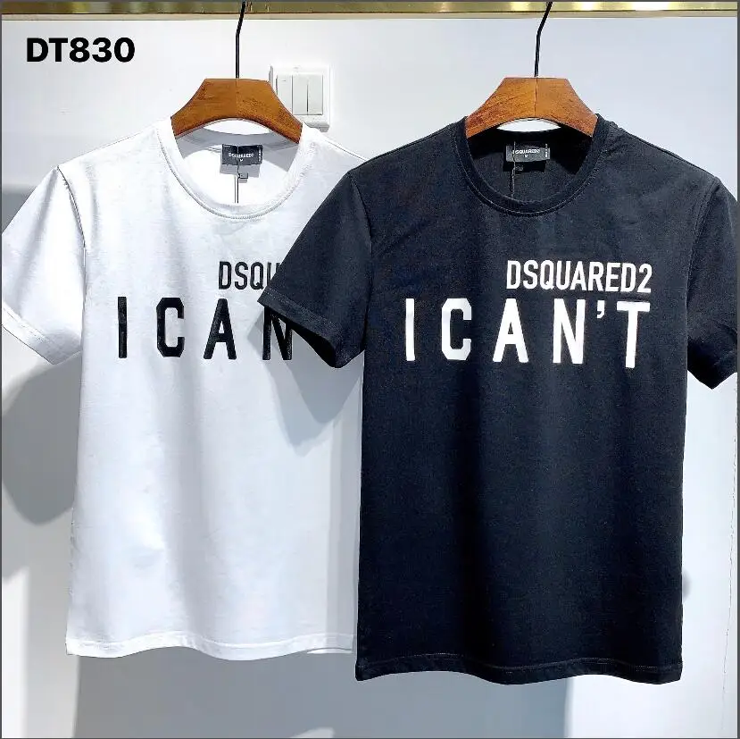 

NEW 1964 Dsquared2 Men/Women Hip-Hop Round Neck Short-Sleeved T-shirt Cotton Locomotive Letter Printing Casual Tee