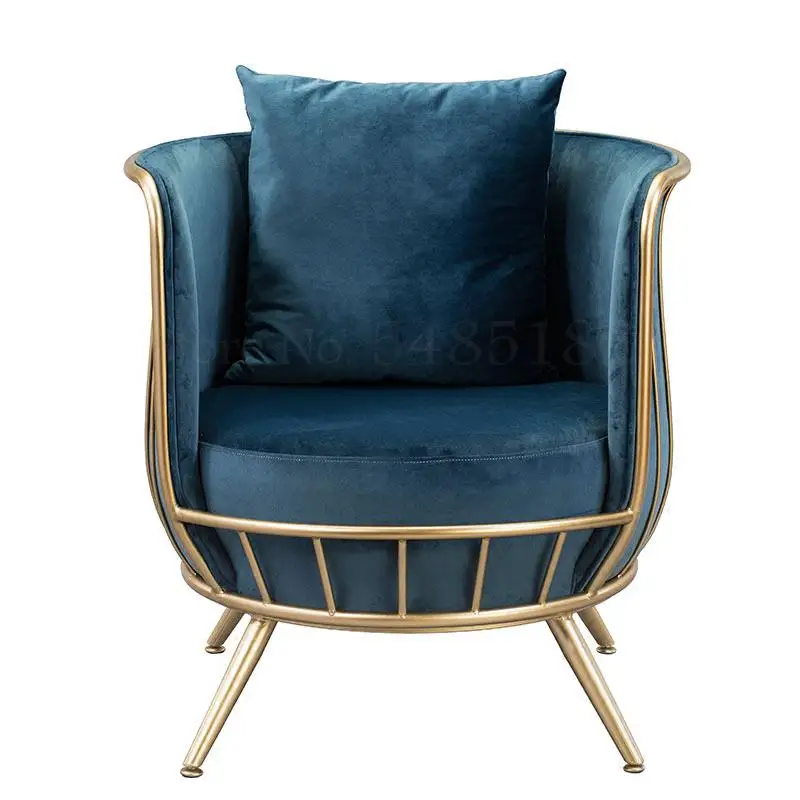 Скандинавская ткань одиночный диван стул железный светильник роскошный простой