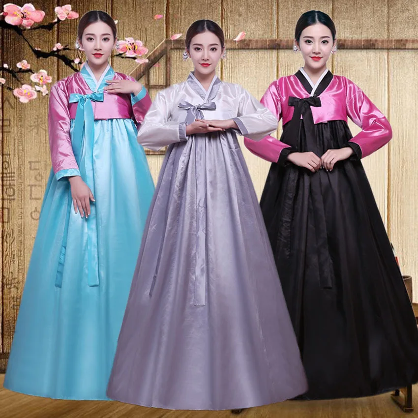 Женское кимоно Hanbok с V-образным вырезом традиционное корейское платье в стиле