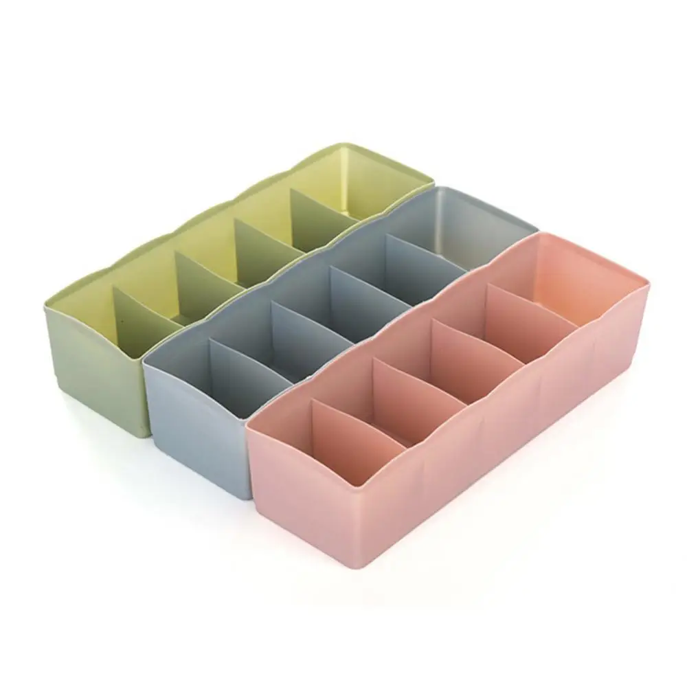 

5 Cells Plastic Storage Box Tie Bra Socks Drawer Cosmetic Divider Tidy Organizer